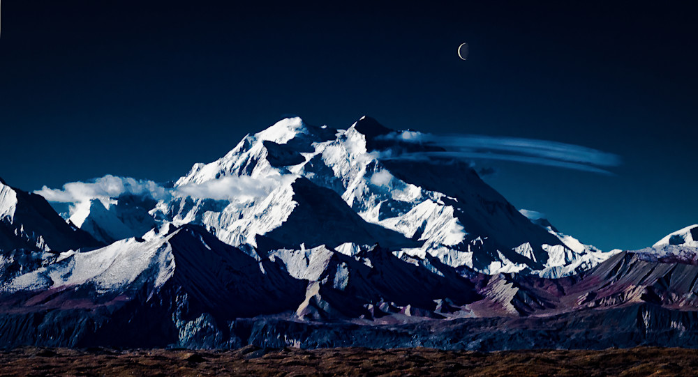 Moon Over Denali Photography Art | Jim Collyer Photography