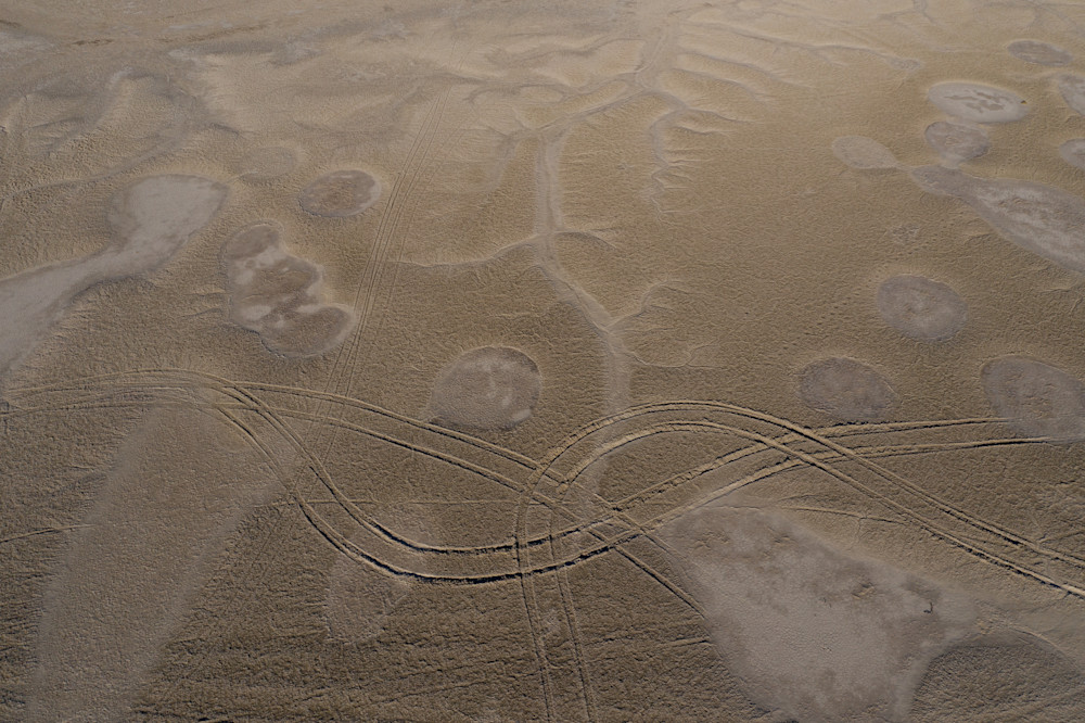 Desert abstract buggy tracks