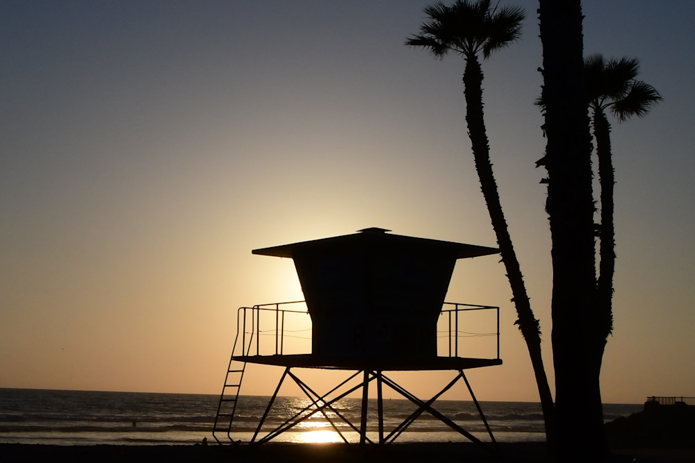 Lifeguard Chair On A Winter's Night  Photography Art | California to Chicago 