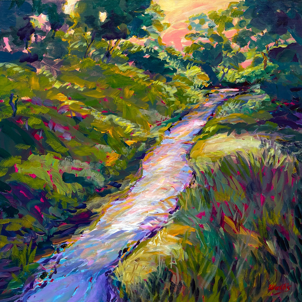 Spring Rains Fill The Dry Creek At Dusk  Art | Charles Wallis