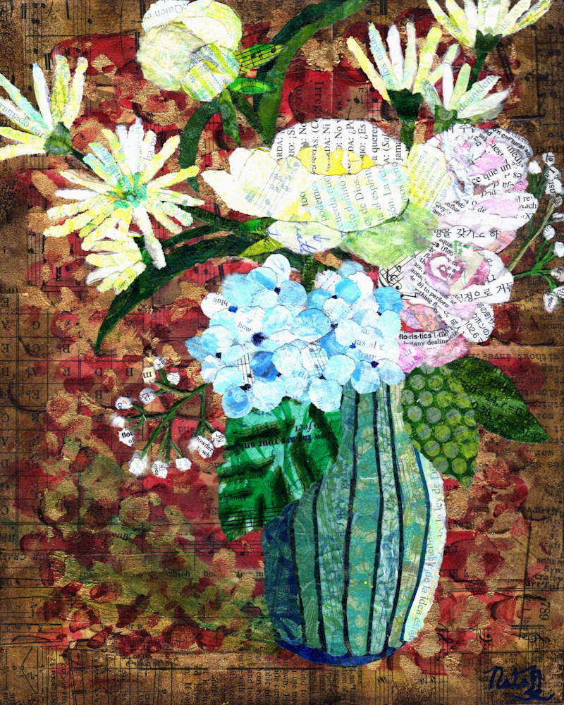 White Flower Bouquet Art | Poppyfish Studio