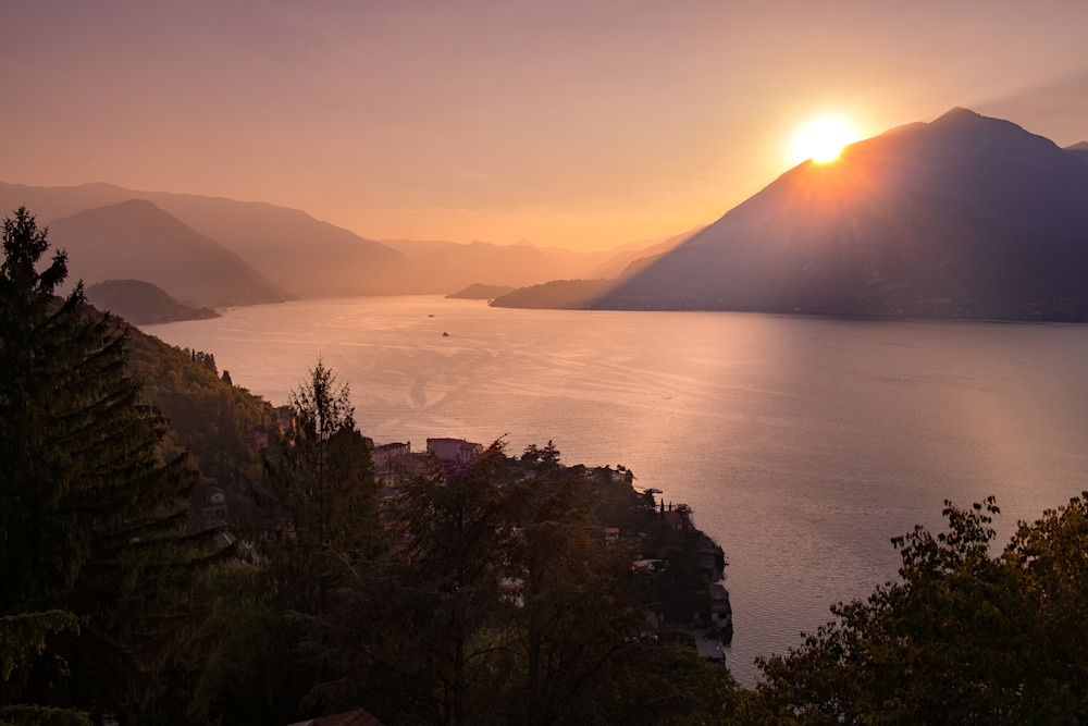 Sunset over Lake Como, Italy