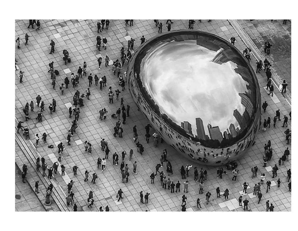 Black and White Photograph of the Bean in Chicago
