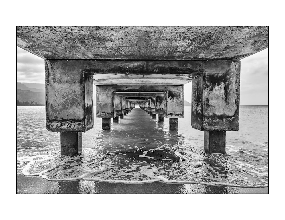 Under the Pier Black and White Print
