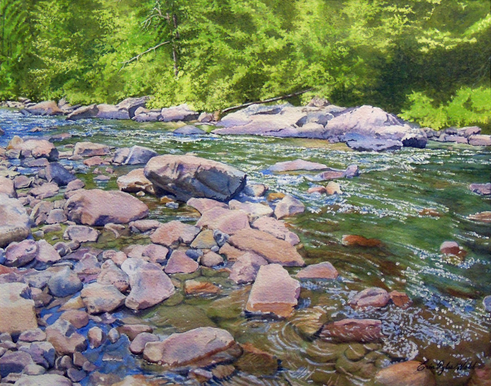 Elk River - watercolor painting by Erin Pyles Webb