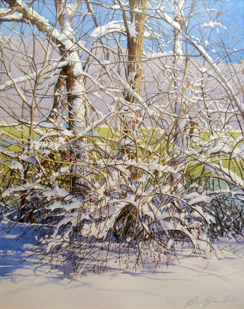 Erin Pyles Webb - Winter Berries watercolor painting
