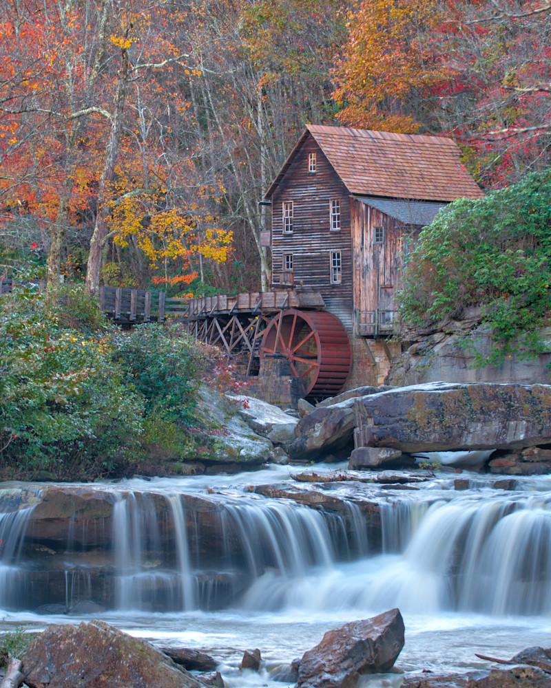 Glade Creek Mill   Waterfall, Portrait Photography Art | Press1Photos, LLC
