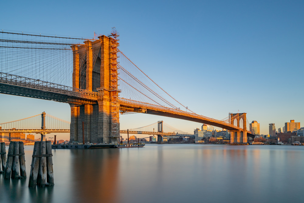 Golden Hour At The Brooklyn Bridge Photography Art | Erich Drazen Fine Art Photography