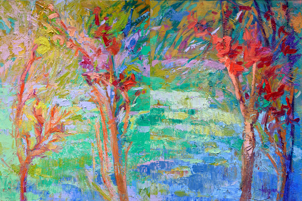 Woodland Trees Painting, Fine Art Print by Dorothy Fagan