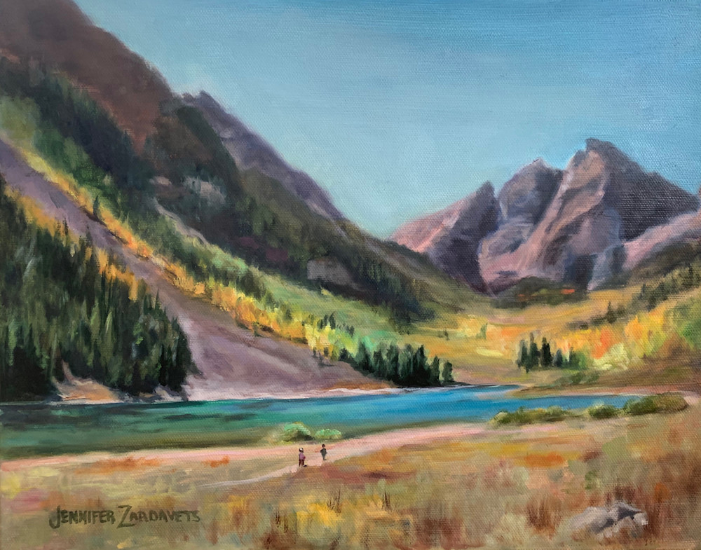 Painting of Maroon Bells in the Fall