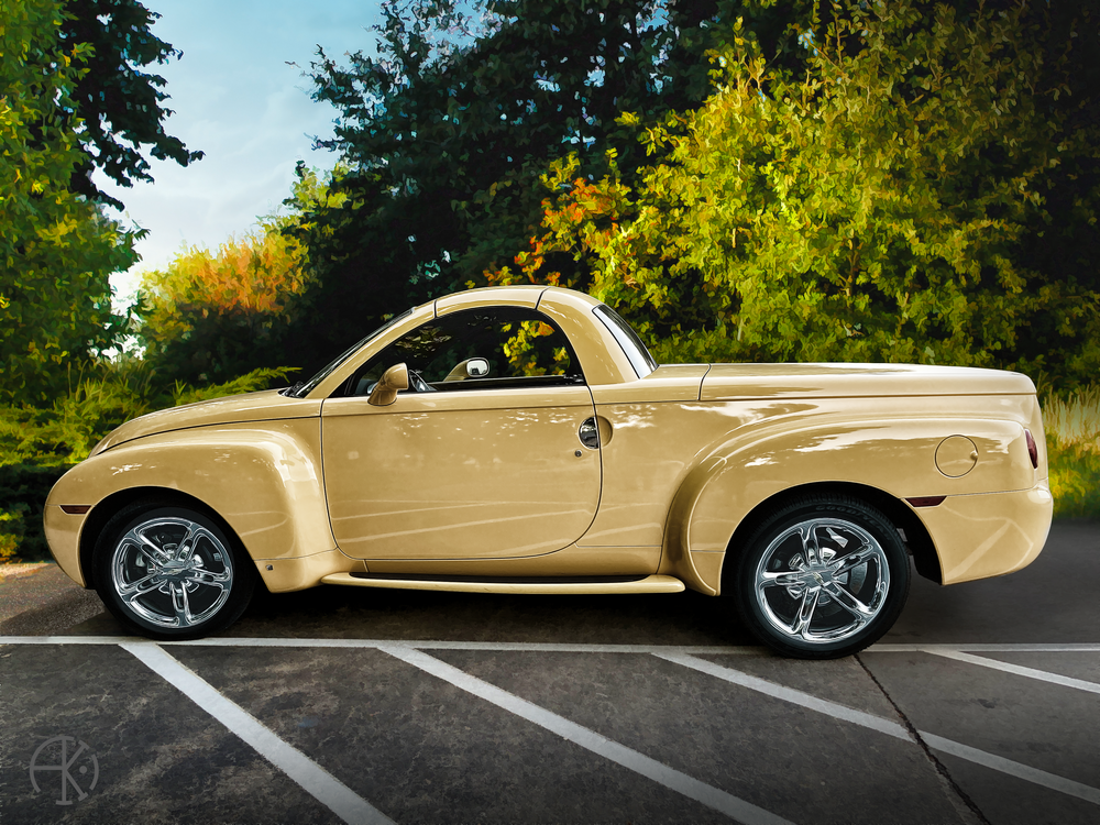 Chevy SSR - a fine art painting in the Wheels gallery of Anthony Kashinn