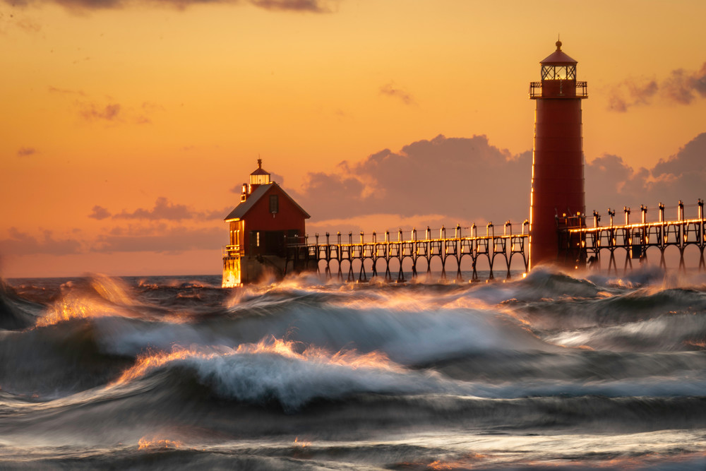 Michigan Lighthouse after the Storm