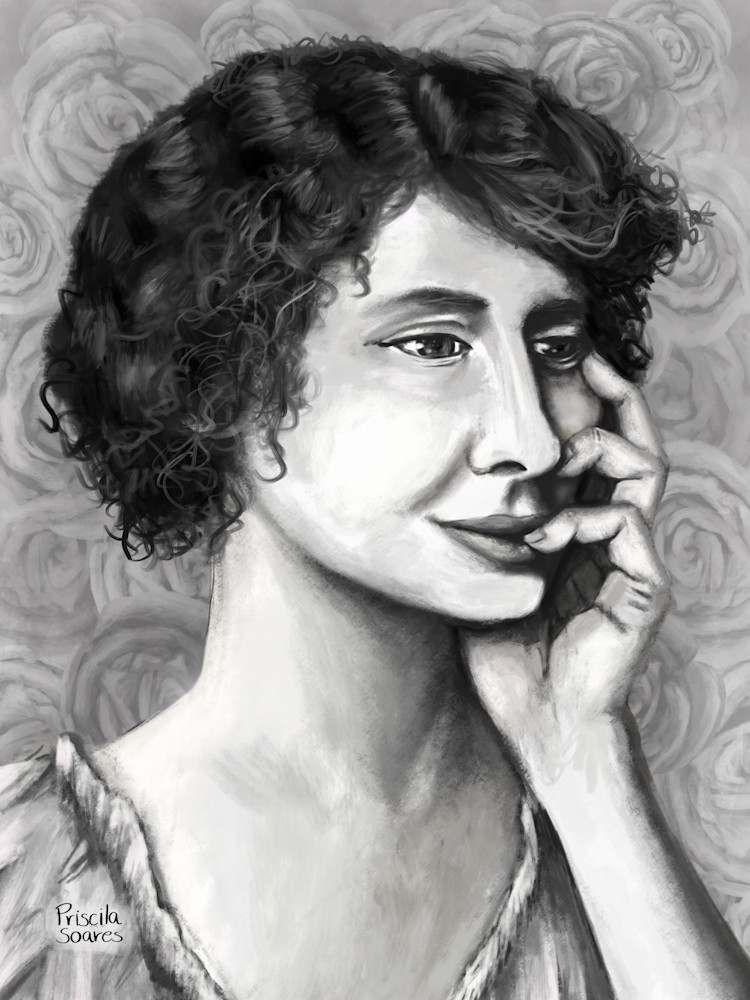 Deaf Blind Helen Keller Portrait Painting