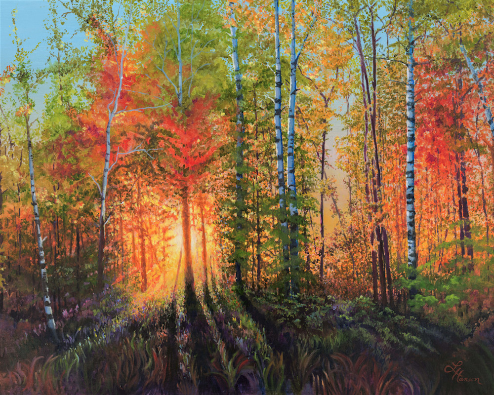 Blazing Fall Sunset Art | Leanne Hanson Art