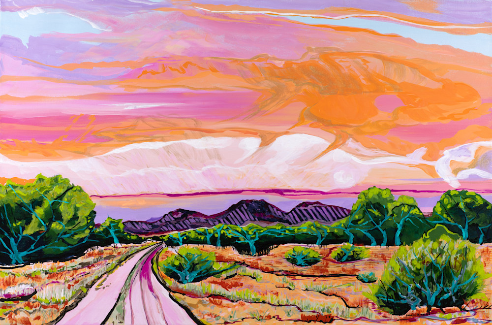 Pink Sunset Coyote Serenade Art | Pamela Trueblood Fine Art