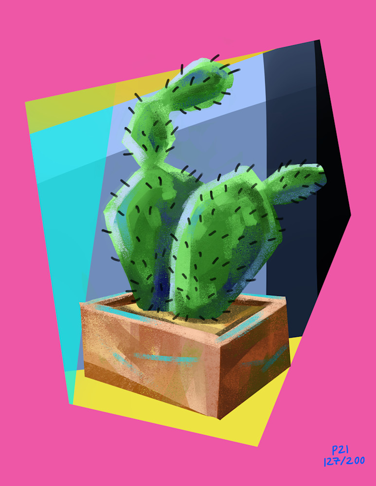 Electric Pink Cactus Art | Matt Pierson Artworks