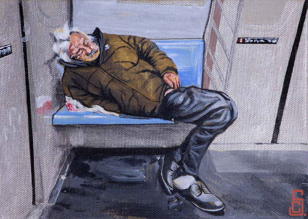 Print Of Homeless Sleeping Art | Stefo, Inc.