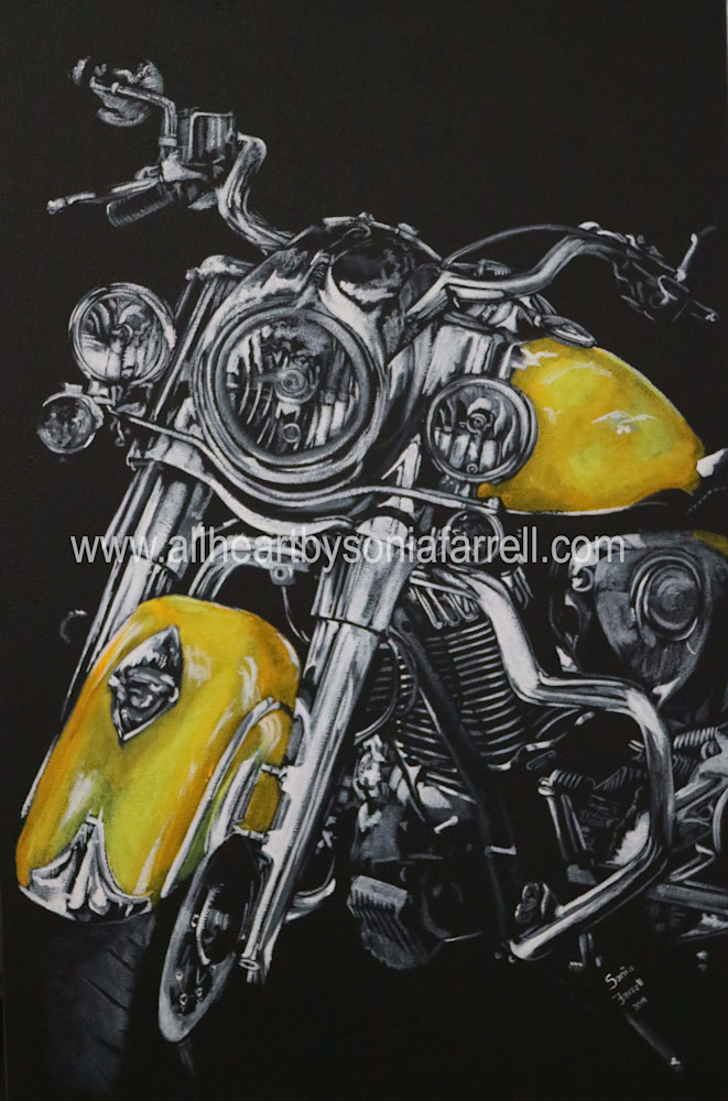 Live for the Journey Print | Quality Print | Cruising Chrome Motorbike Art Collection | All Heart by Sonia Farrell