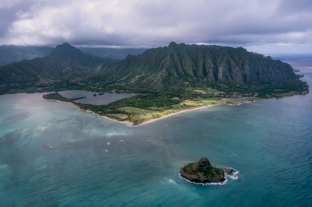 This aerial view of Chinaman's Hat is spectacular.