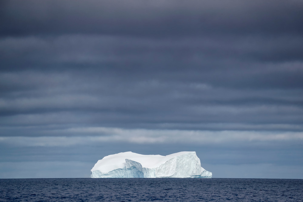 Iceberg Under Dark Skies A3 I3802 Gerlache Strait Antarctica Photography Art | Clemens Vanderwerf Photography