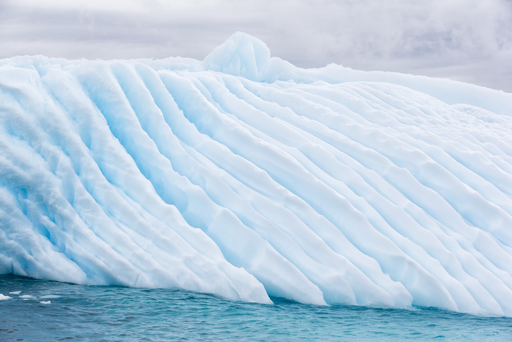 Iceberg Sculpture With Diagonal Patterns E7 T1180 Cuverville Island Antarctica Photography Art | Clemens Vanderwerf Photography