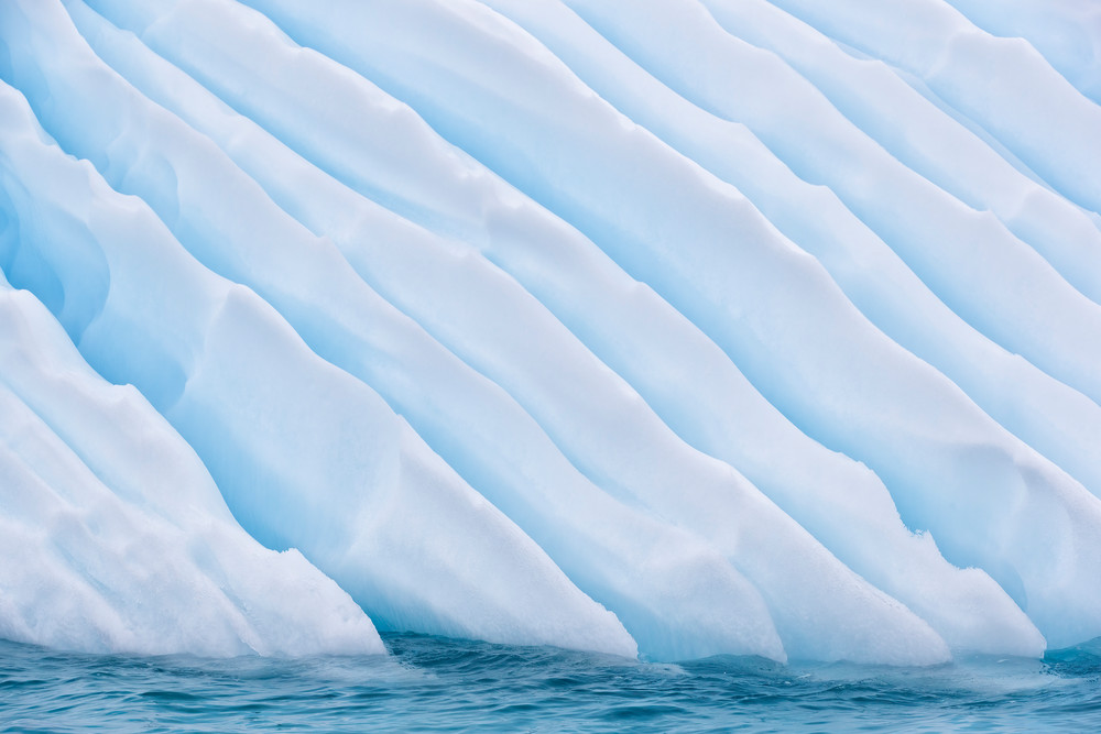 Iceberg Detail Abstract With Diagonal Lines E7 T1201 Cuverville Island Antarctica Photography Art | Clemens Vanderwerf Photography
