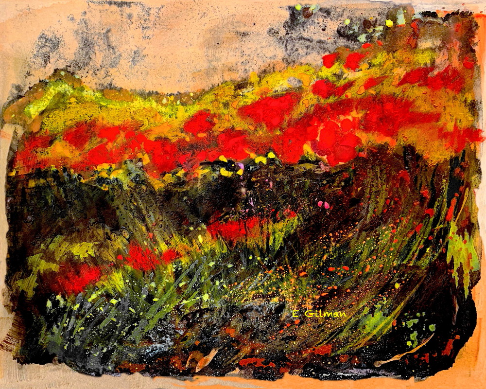Red Poppies And Goldenrod   Tote Art | Emily Gilman Beezley LLC