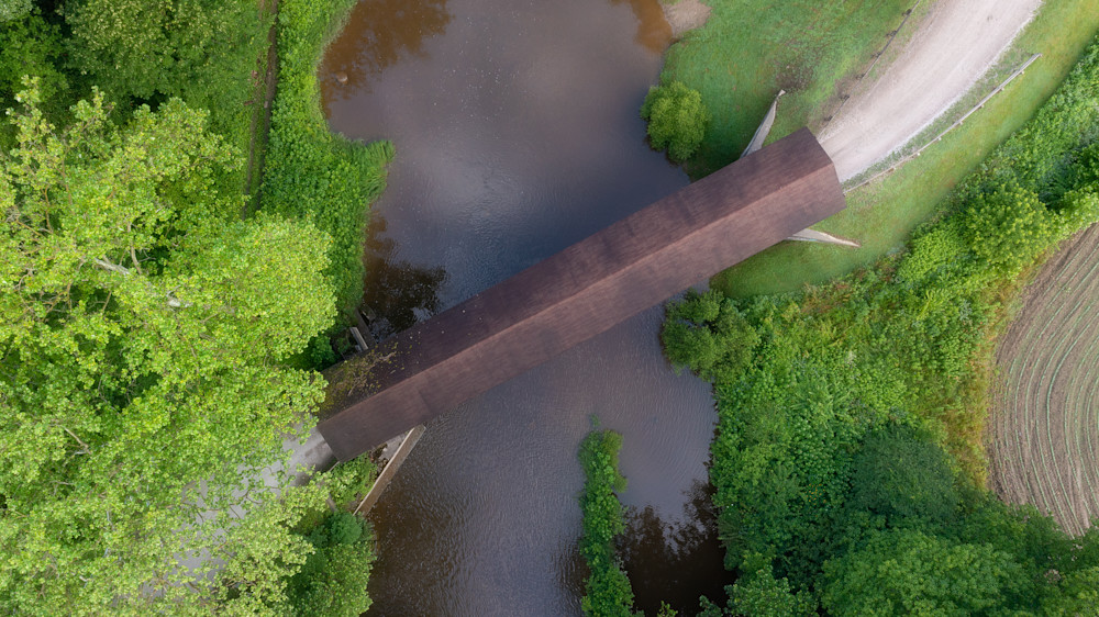 Aerial Print of Benetka Covered Bridge