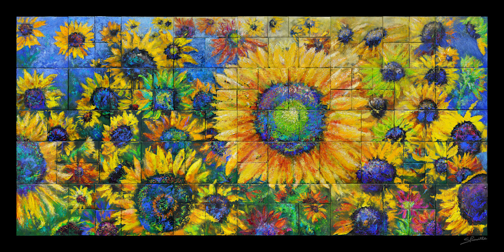 Layers, Sunflower Field Composite Print Of All 100 Paintings Art | S Pominville