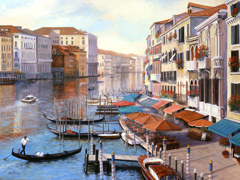 Grand Canal From The Rialto Bridge Art | Oilartist - Haeffele Fine Art