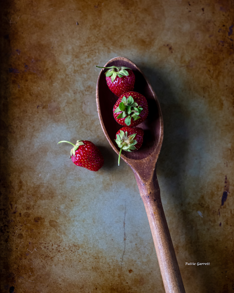 Strawberries In A Wood Spoon Art | TC Gallery