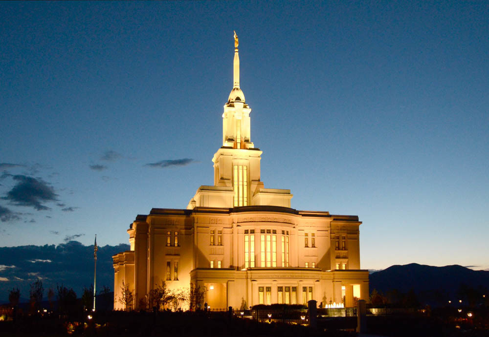 Payson Utah Temple - Evening Lights