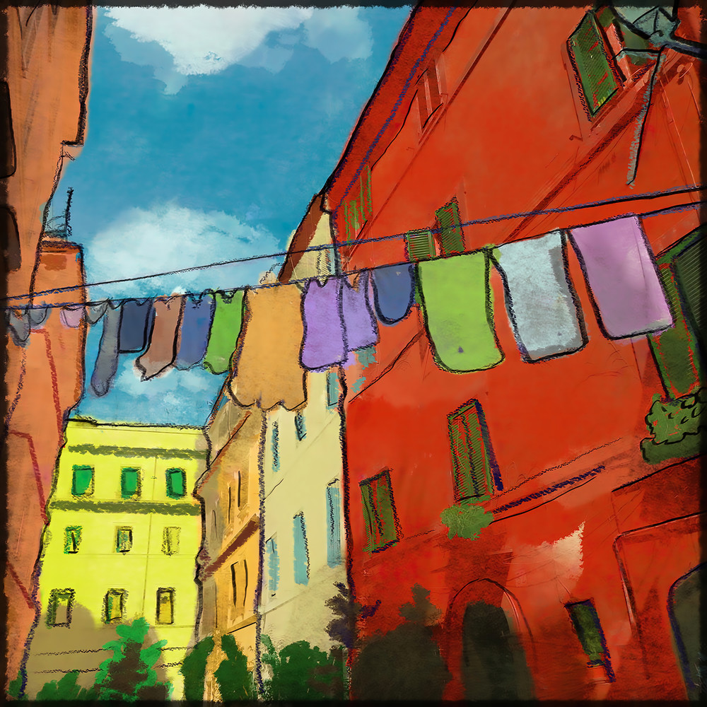 Laundry In Trastevere  Rome, Italy Art | Kristen Palana