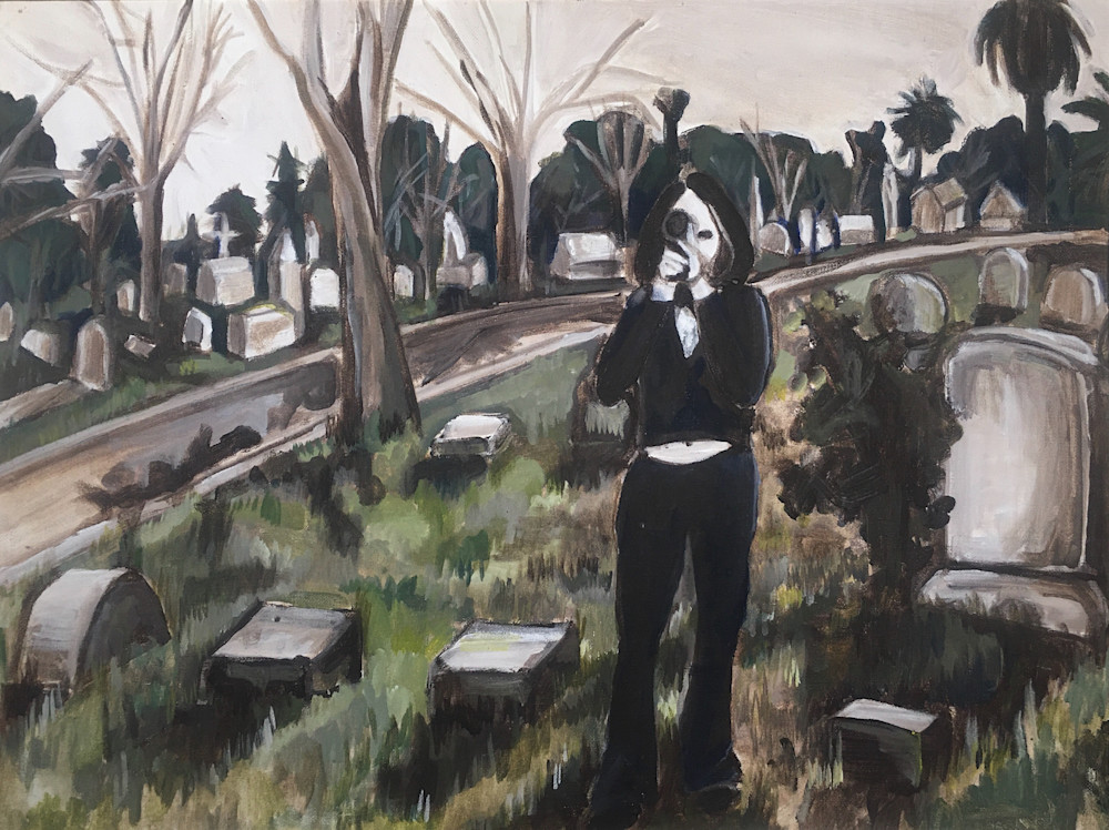 Self Portrait At Oak Hill Cemetery Art | annewhitehurst