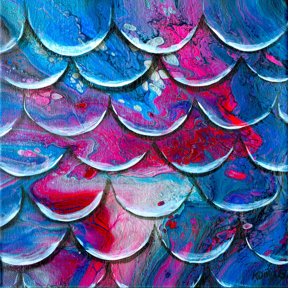"Magical Mermaid Scales" Fluid Art Painting | Paintpourium