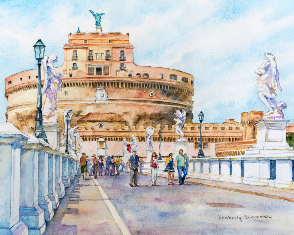Castel Sant'angelo Art | Kimberly Cammerata - Watercolors of the Sun: Paintings of Italy