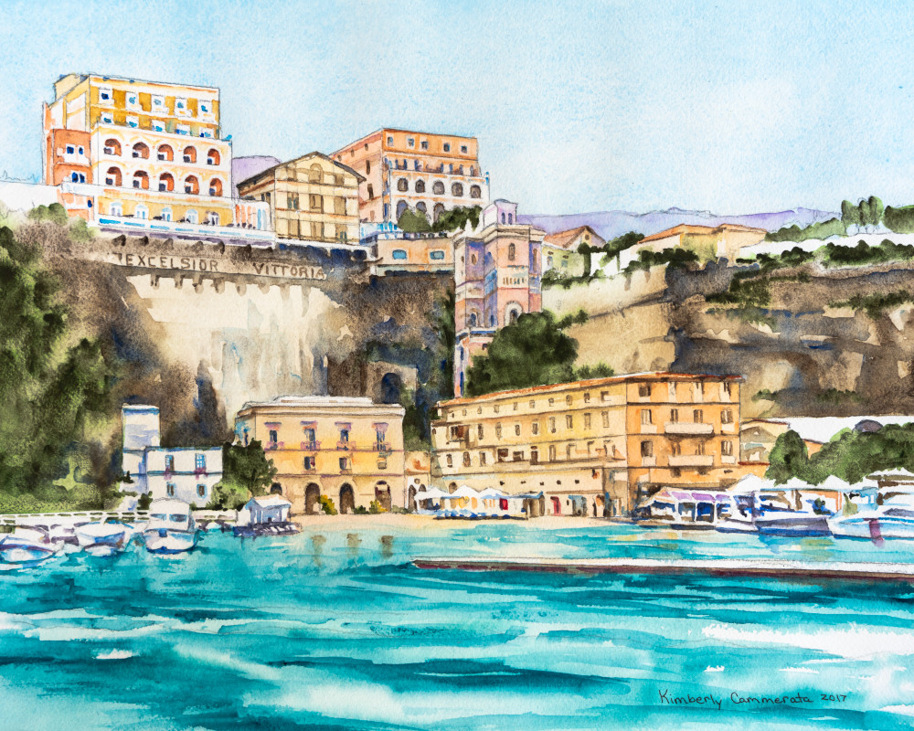 La Marina Piccola, Sorrento Art | Kimberly Cammerata - Watercolors of the Sun: Paintings of Italy