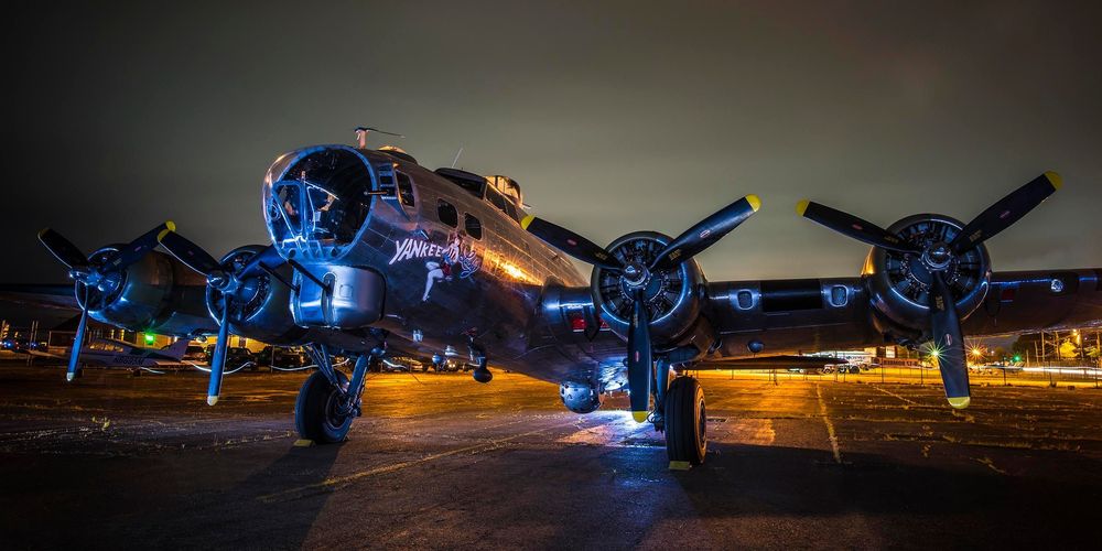 B 17 At Night Art | A Touch of Color Photography