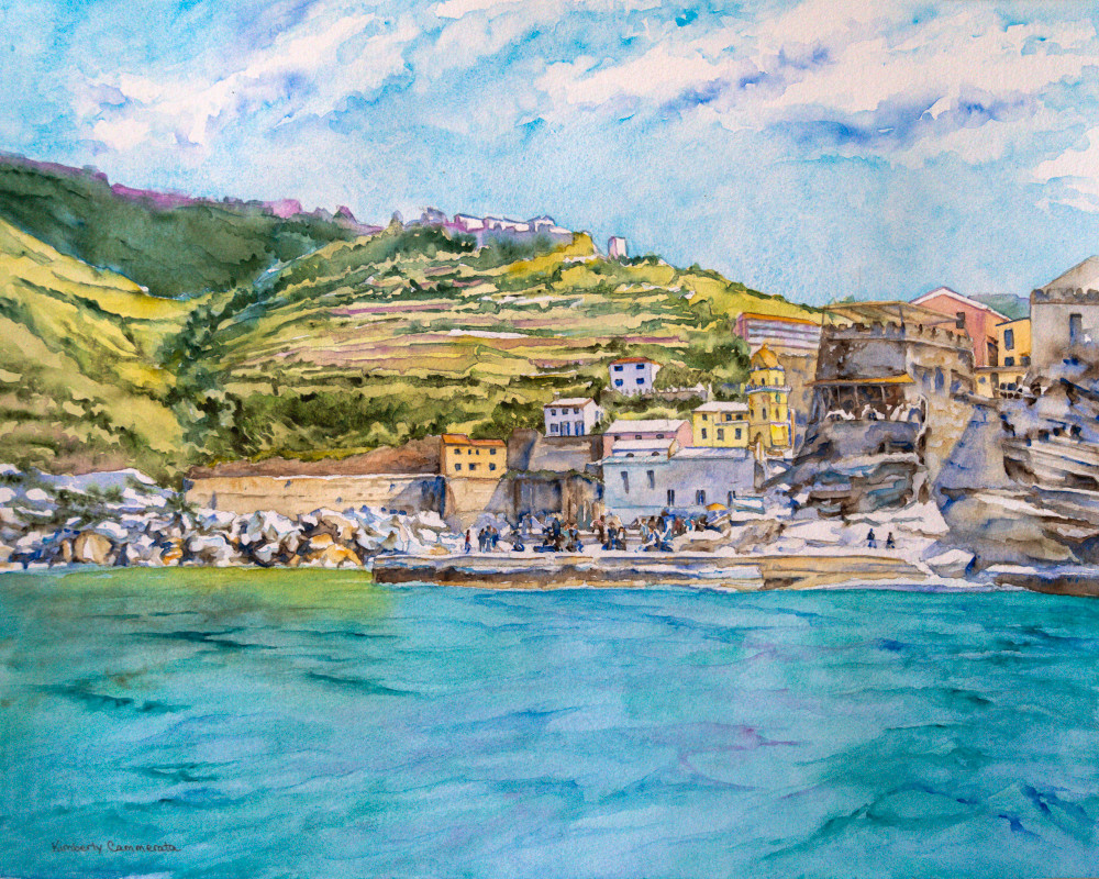 Vernazza, Cinque Terre Art | Kimberly Cammerata - Watercolors of the Sun: Paintings of Italy