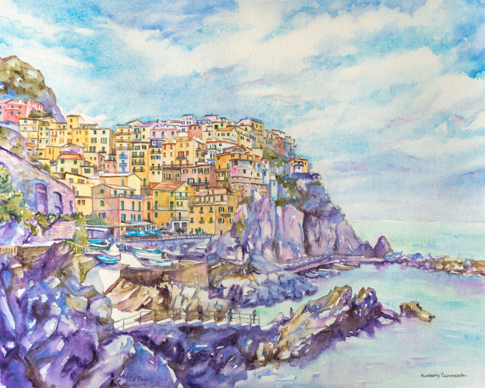Manarola, Cinque Terre Art | Kimberly Cammerata - Watercolors of the Sun: Paintings of Italy