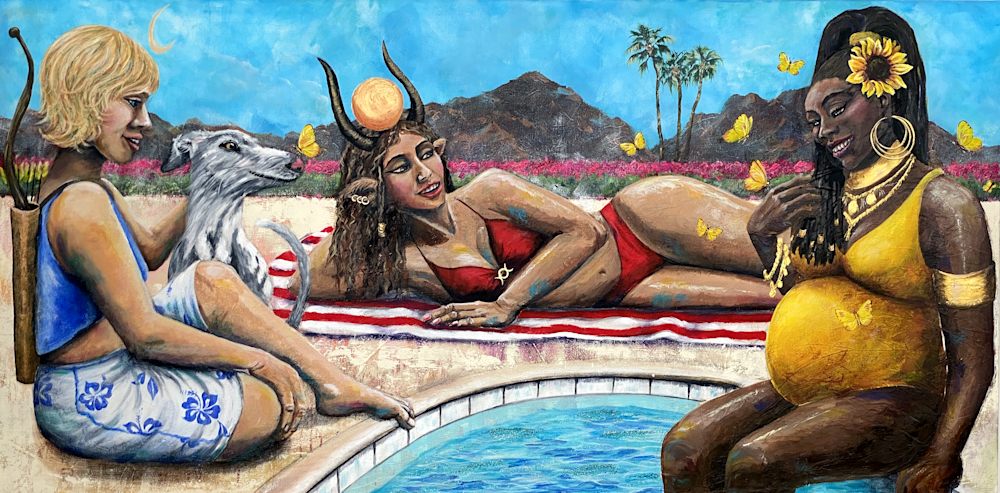 Goddesses Poolside Art | Goddess Knows Art