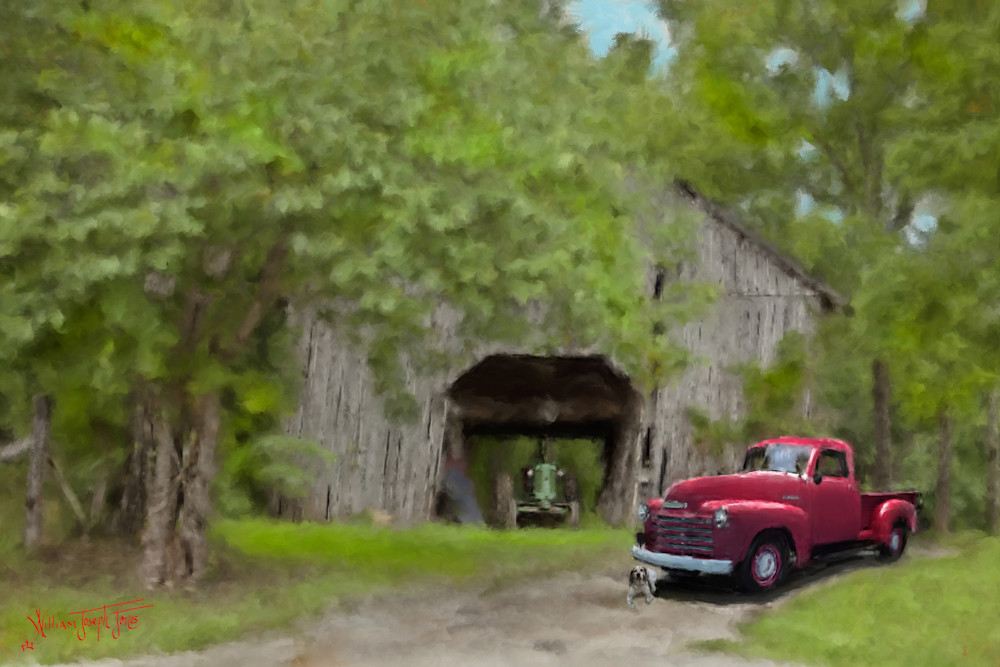  Granddad's Old Red Truck Art | Foothills Mercantile Co