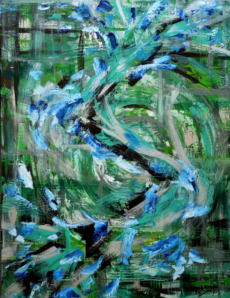 Blue And Green Water Abstract Art | RSchaefer Art