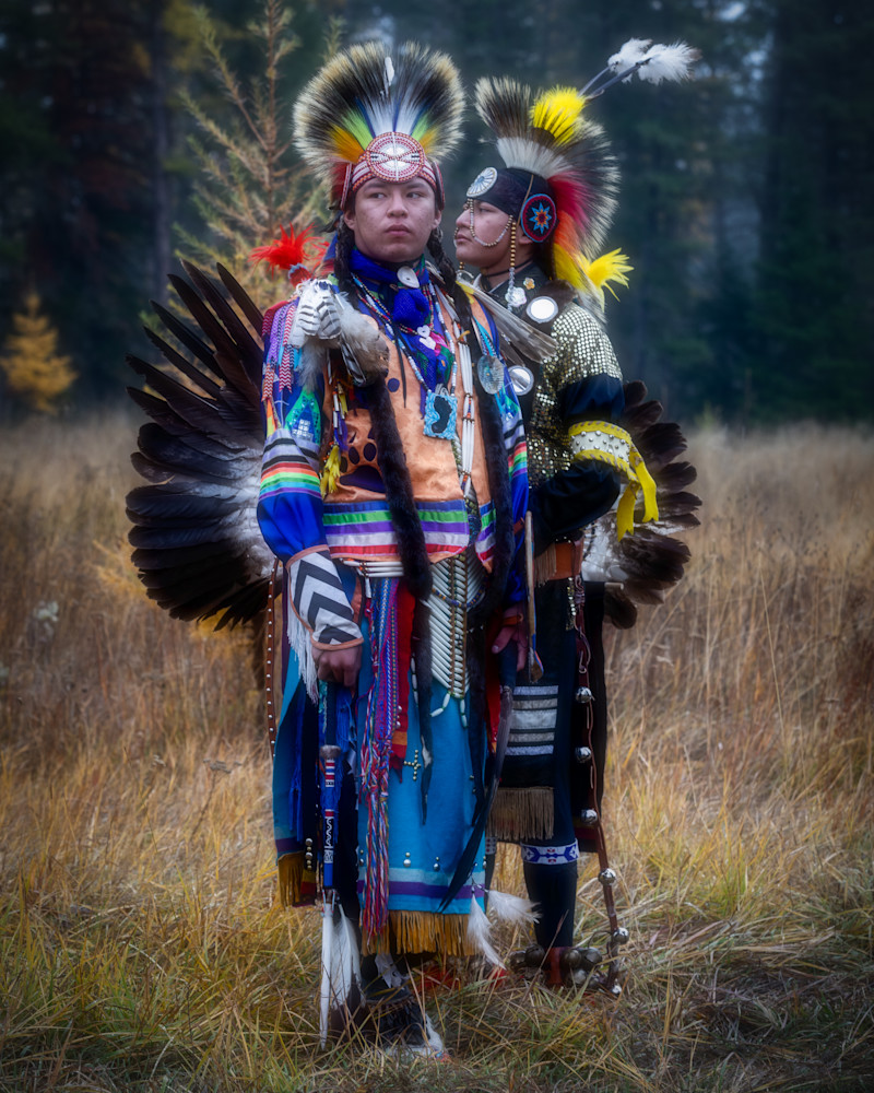 Young Blackfoot Native American Dancers in Traditional Clothing 3