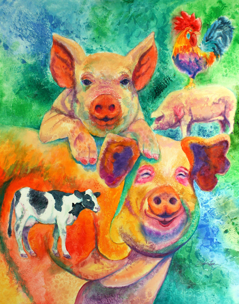 Balancing Act Pigs Art | Debra Lee's Art