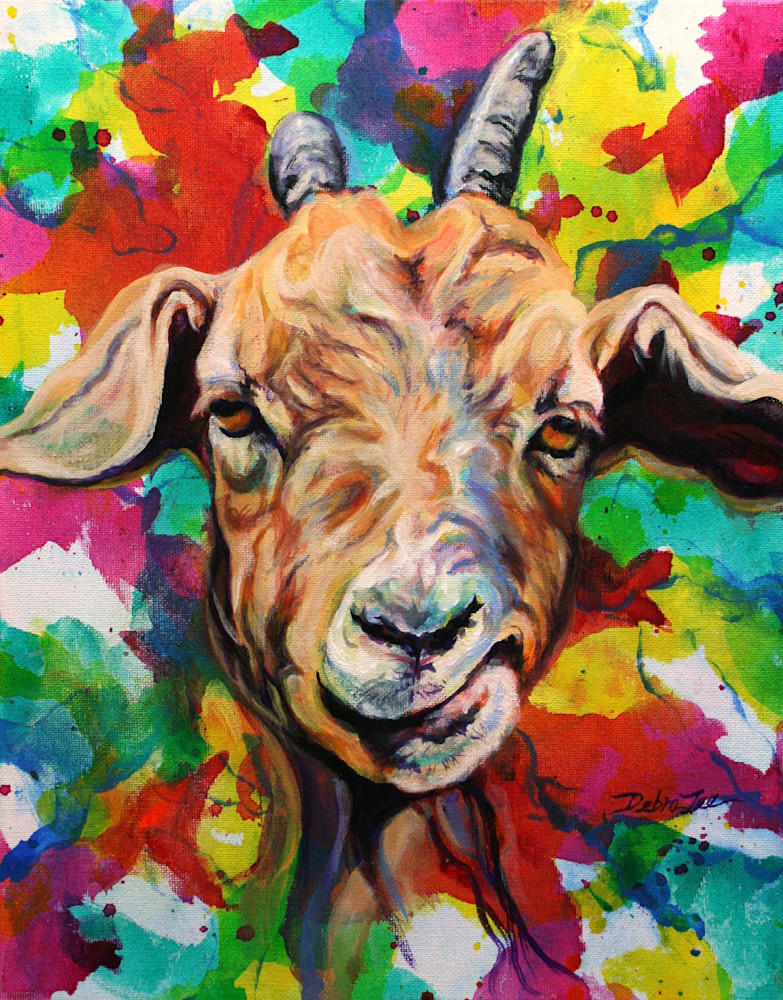 Part of the Farm Series, This quirky goat has a silly expression that makes you smile .Originally acrylic on canvas the print looks great on tote bags, and pillows, 