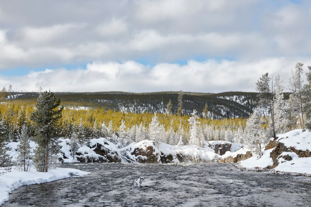 Firehole River Floating Into Canyon S6 A5879 Yellowstone National Park Wy Usa Photography Art | Clemens Vanderwerf Photography