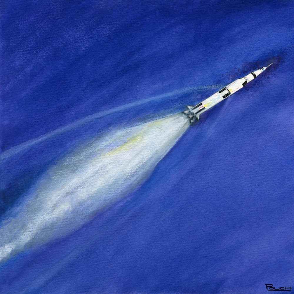 Saturn V In Flight Art | Artwork by Rouch