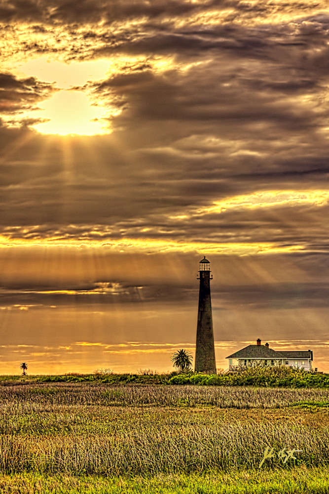 Bolivar Point Lighthouse Sunset Photography Art | John Kennington Photography