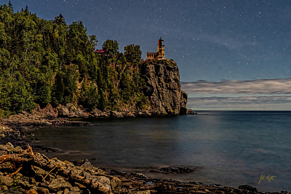 Split Rock Lighthouse By Moonlight Photography Art | John Kennington Photography